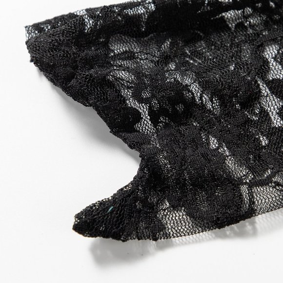 Black Feels Good Being Bad 3 Piece Bralette Lingerie Set Bra panties gloves goth - Picture 10 of 16